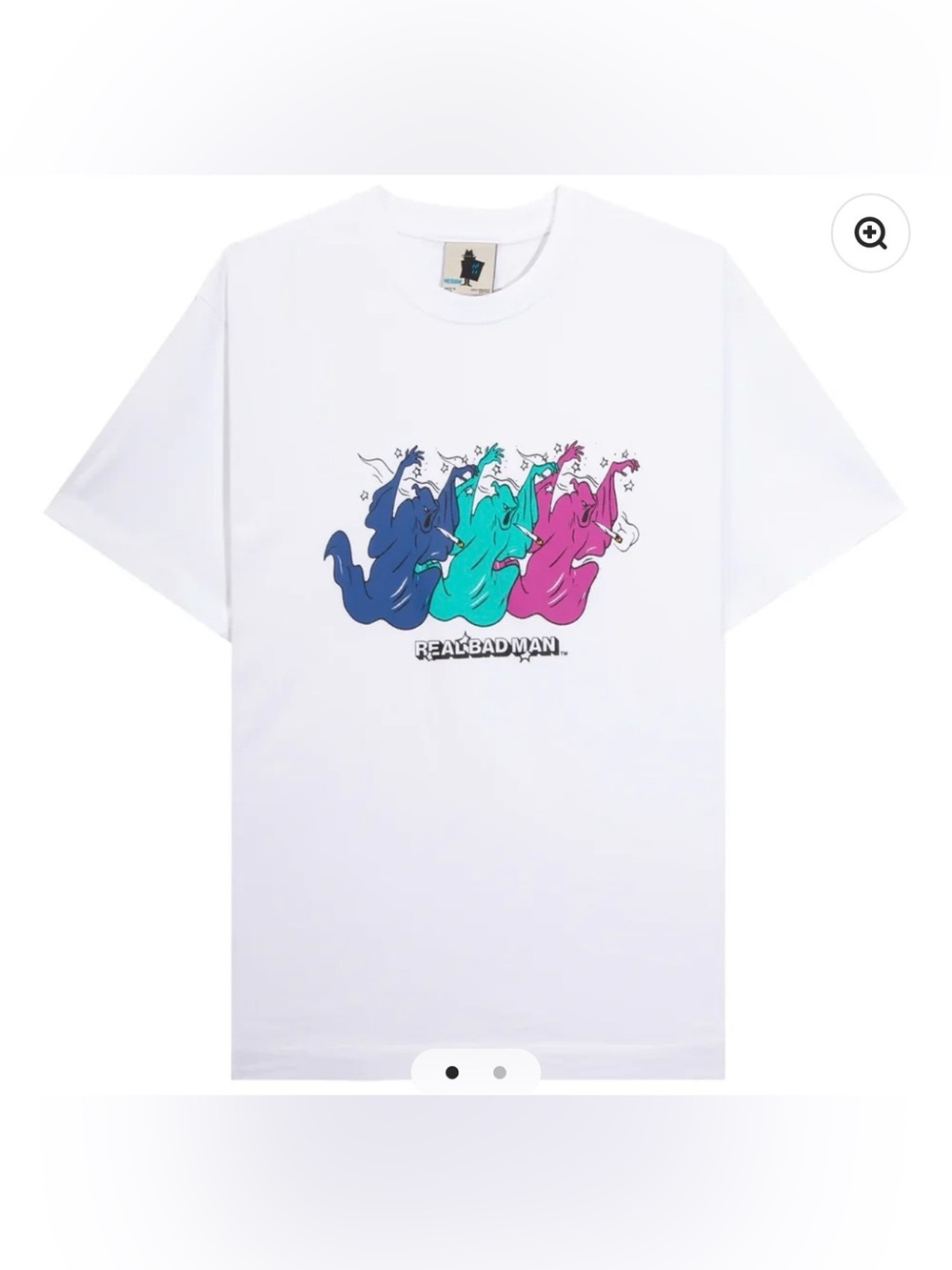 NWT Real Bad Man Smokin' Ghost T-Shirt 'White' Unisex
